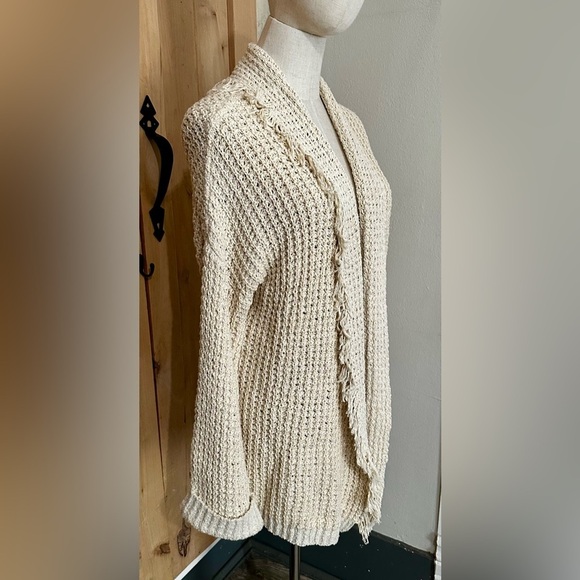 Free People I’ll Be Around Cozy Knit Cardigan Oatmeal Cream XS - Picture 3 of 5